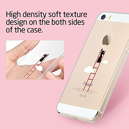 ESR iPhone SE 5 5s Funda  Suave TPU Funda Adorable Parachoques Funda Case Cover Carcasa Para iPhone 5   iPhone 5s   iPhone SE  Escalerilla Nube