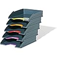 Durable VARICOLOR Letter Tray | Set of 5 Stackable Colour Coded Letter Trays | Ideal for Storing Documents and Paper Work
