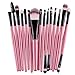 Koly Pro 15 pcs Make Up Sets Soft Eye Shadow Foundation Eyebrow Lip Makeup Brushes (Pink )