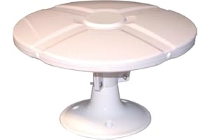 ELAP 240010 Antenne TV TNT Extérieure Omnidirectionnelle + Amplificateur Blanc