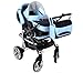 3-in-1 Travel System incl. Baby Pram with Swivel Wheels, Car Seat, Pushchair & Accessories, Navy Blue & Blue