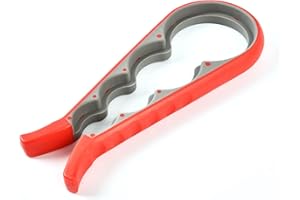 ZENVALY Apribarattoli, Multifunzione Apribottiglie, Apriscatole a Mano, Apribarattoli Gomma Universale, Pinza per Barattoli, per Cucina, Ristorante, Bar, Anziani, Artrite Malati, Rosso