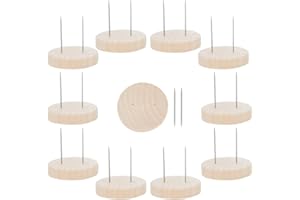 FREEBLOSS 10 soportes dobles de acero para muñecas de ganchillo, muñecas de fieltro y accesorios con base de madera