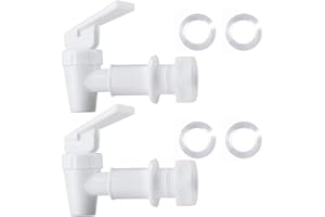 ‎HUINING HUI NING BPA Free Plastic Water Spigot, Replacement Cooler Faucet for Countertop, Household Water Bucket, Water Cooler Filtration Systems, Water Jug, Water Jug (2 White)
