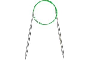 ‎COOPAY Coopay Rundstricknadeln 5,5mm, Stricknadeln Rundstricknadel 80cm aus Edelstahl mit Flexiblem Kabel, feste Metall-Rundstricknadel für Dicke & Feine Wolle Stricken Socken, Pullover, Handschuhe, Schal