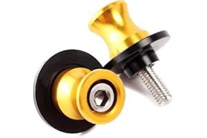 ‎QJY-MOTOR PART-STORE Universal CNC Aluminium Ständeraufnahme - 2Pcs M10*1,25 Bobbins Montageständer für Kawasaki Z750 Ninja 250 ER6N ZX10R ZX6R Versys1000 Yamaha FZR 1000 400 600R - Gold