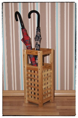 Schirmständer aus Walnussholz im Gitterdesign