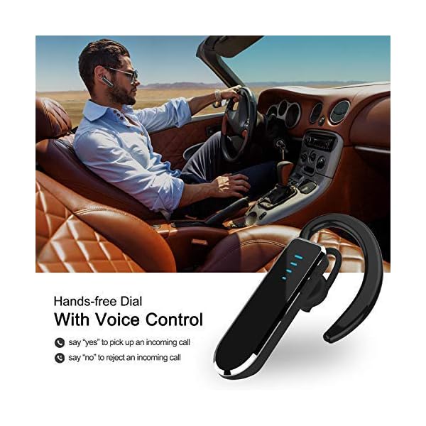 UPCHIC Bluetooth Headset V5.0 Bluetooth Freisprechen Handy Freisprech Kopfhörer Kabellos in-Ear Kopfhörer mit 24h Spielzeit, Auto Bluetooth Kopfhörer mit Noise Cancelling für iPhone iPad Android – Bild 3