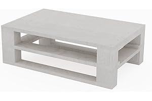 Lermowood Palettenmöbel Mpe Couchtisch 80 x 40 cmWeiß | Europaletten Indoor und Outdoor Lounge Gartenmöbel Holz Gartenmöbel Set Lounge Möbel Terrasse Balkon Loft Stil Paletten