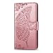 Produktbild idlehour J6 Hülle für Samsung Galaxy J6 Handyhülle Flip Case, PU Leder Case Schutzhülle Tasche Schutz Cover Flipcase Etui Brieftasche Flipcover mit Ständer und Magnetverschluss,Rotgold