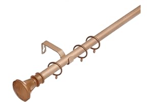 LISTER CARTWRIGHT 19 mm Extendable Metal Curtain Pole Rods - Bronze (Bell Finials, 120-210 cm)