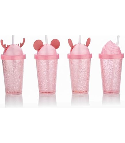 MDEX Mickey Mouse Sipper Bottle - 450ml Plastic Gel Freezer Cup