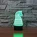 Produktbild 3D Chess Molding Tischlampe 7 Farbwechsel NightLight Pferd Schach LED Leuchte Geschenk Nacht Schlaf Beleuchtung Schlafzimmer Dekor, Fernbedienung
