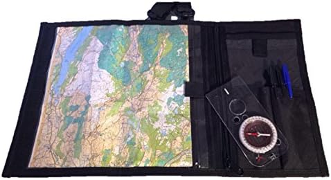Navigation Map Case with water resistant pouches for Hiking and Adventure Orienteering, with compass holder for complete Mountaineering experience- The Adventure Warehouse