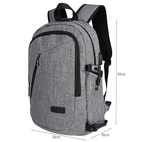 Anti Diebstahl Wasserdicht Polyester Laptop-Rucksack Mit USB Aufladung Port und Schloss Passt Unter 15 6 Zoll Laptop Business Travel University Comp reviews Anti Diebstahl Wasserdicht Polyester Laptop-Rucksack Mit USB Aufladung Port und Schloss Passt Unter 15 6 Zoll Laptop Business Travel University Comp