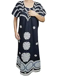 Indiatrendzs Women Cotton Nighty Floral Printed Maternity Night Wear Full Lenght Nightgown One Size