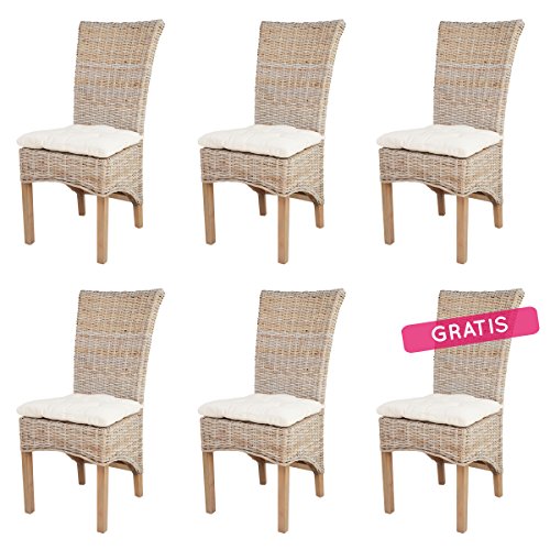 Rotin Design Lot de 6 chaises TAO en kubu