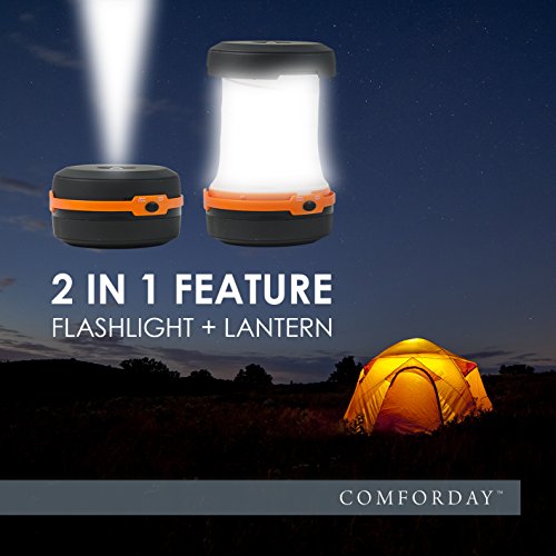 ORIGINAL Comforday 2-in-1 MINI LED LATERNE u. TASCHENLAMPE, ZUM ANGELN, WANDERN, ZELTEN, CAMPING, auch als NOTFALL Leuchte, BESTE QUALITÄT zum kleinsten PREIS, HANDLICH u. ROBUST, komplett ZUSEMMENNKLAPPBAR - 3