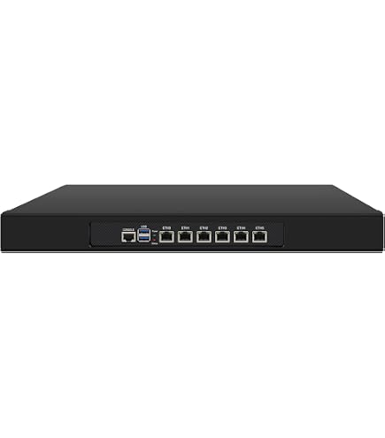 HUNSN 1U Rackmount Firewall Appliance - Intel N100, 8x 2.5GbE LAN, 8GB RAM, 64GB SSD Für PfSense/OPNsense