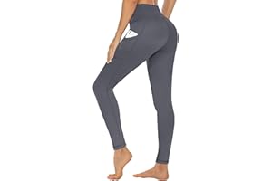 CAMPSNAIL Leggings for Women UK with Pockets High Waisted Ladies Black Sport Stretchy Gym Leggings Running Soft Opaque Tummy Control Yoga Pants Workout Hiking…