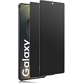 Samsung Galaxy S25 Ultra i&ccedil;in Privacy Temperli Cam &ndash; 2 Adet - Yanlardan Siyah G&ouml;r&uuml;n&uuml;m, Kavisli Kenar, Parmak İzi Azaltıcı, Ul