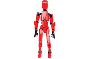 Hanaiette Lucky 13 Action Figures - Multi-Jointed Movable Robot with 3D Printed Mannequin - PVC Model - Desktop Decorations for Action Figures for Game Lovers (Red)