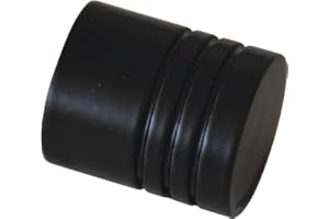 GARDINIA Terminale a Cilindro, per Bastone per Tenda con Ø 20 mm, Metallo, Linea Chicago, Nero Opaco, 2 Pezzi