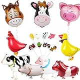 Favores perfectos para la fiesta: las decoraciones de la fiesta del corral no solo pueden usarse para decorar la fiesta o la habitación, sino también los juguetes perfectos para la fiesta, los lindos y variados globos de aluminio son populares entre los niños y las niñas.