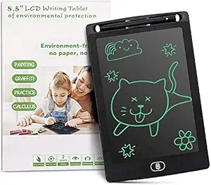 KASUMBI 8.5 Inch Writing Tablet for Kids, Drawing Board Doodle Board Writing Pad Reusable Portable Ewriter Educational Toys, Gift for Kids Student Teacher Adults at Home, School and Office - Multicolour