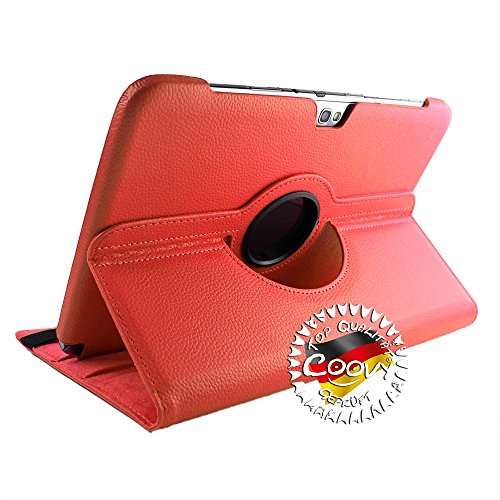 COOVY® 360° ROTATION COVER FÜR SAMSUNG GALAXY NOTE 10.1 GT-N8000 GT-N8010 GT-N8020 SMART HÜLLE TASCHE ETUI CASE SCHUTZ STÄNDER Farbe rot - 5