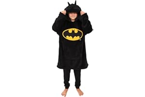 BATMAN Hoodie, Oversized Warm Fleece Blanket Hoodie for Boys Black