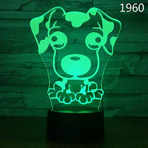 Preisvergleich Produktbild Bunte geführte Nachtlicht-Steckdose des bunten Nachtlichthundes 3d bunte geführte Nachtknebelote