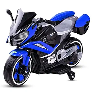 Baybee Electric Bikes Rechargeable Battery Operated Ride-on Bike and Baby Ride on/Kids Ride on Toys|Kids Bike|Baby Bike for Kids to Drive Toys Car Suitable for Boys & Girls (Blue) (Blue)