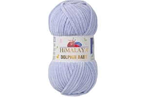 AYOSTEX Himalaya Dolphin Baby 120m, 100g |Blau Grau I 100% Polyester I Strickgarn I Flauschwolle I Babywolle I kuschelweiche Wolle für Ihr Baby I Chenillewolle I zum Stricken oder Häkeln