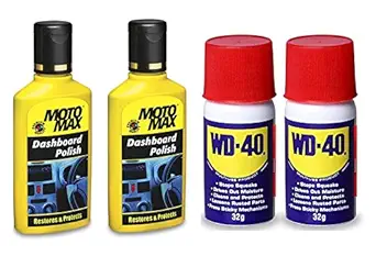 Motomax Car & bike Care kit Containing Dashboard polish (2U x 50 ml) and Multi Purpose Spray (2U x 32g)