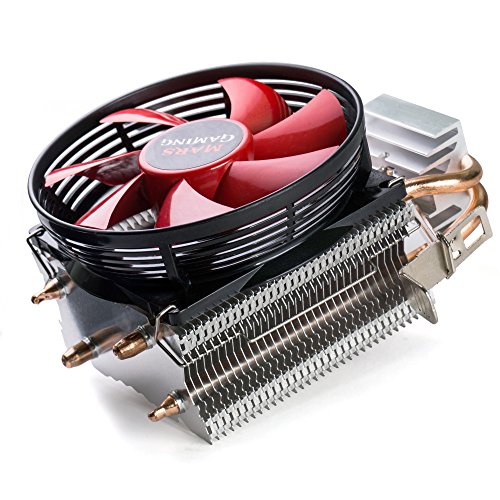 Mars Gaming MCPU117- Disipador gaming para ordenador  ventilador 90mm  tecnolog  a PWM  soporte AM4  TDP de hasta 120W  perfil ultradelgado  color rojo y negro