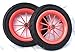 Produktbild 2 Stück 12" Ersatzräder Universalrad Kunststoffräder z. B. für Laufrad rote oder silberne Felge NEU (rot)