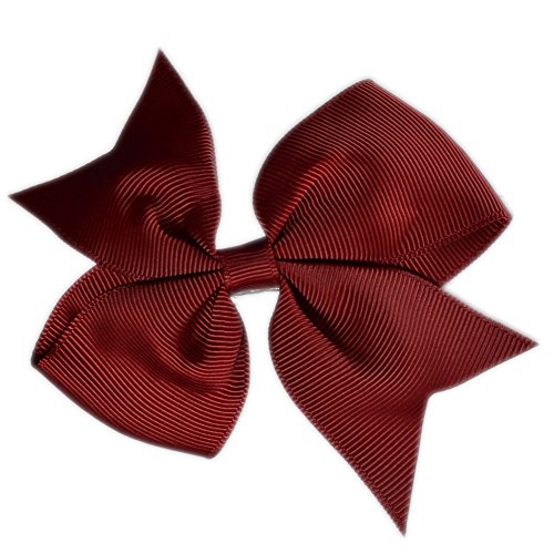 3.5" GROSGRAIN RIBBON HAIR BOWS - 32 COLOURS TO PICK FROM by TF's (BURGUNDY)