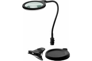 goobay 64990 LED Lupenleuchte - Lupenlampe mit Standfuß - Standlupe Licht - 6 W Leistungsaufnahme - Farbtemperatur 6200 K – Lichtstrom 480 lm, Schwarz