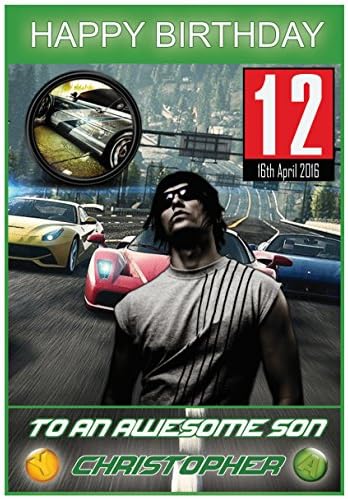 Personalised Need for Speed Game Inspired Birthday Card for Xbox Box and PS4 (Xbox))