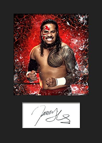 JIMMY USO WWE Signed Mounted Photo A5 Print