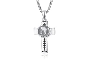 ADMETUS 925 Sterling Silber Kreuz Halskette | Amulett Anhänger Schmuck für Herren mit 2.5mm 22"+2" Rolo Ketten