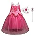 Produktbild LiUiMiY Prinzessin Glanz Kleid Mädchen Kostüm/Cosplay Kinder Verkleidung für Fest Karneval Weihnachten Halloween Geburtstag Party, Rosa Blau (98/104 (Etikett 100), 2-3 Jahre, Rosa)