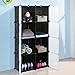 Songmics Interlocking Storage Cube Organiser Shelf / Shoe Rack / Wardrobe Cabinet 112 x 112 x 37 cm Black LPC116