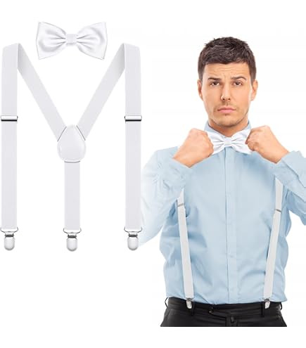 Bretelle Elastica Uomo E Donna A Y Con Papillon Abbinato: Set Elegante Per Matrimonio E Eventi Formali, N9000 III