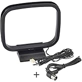 Bingfu FM FM Radio Antenna F-Connector Adapter with 1.5 m 4.92 ft Extension Cable and AM FM Antenna Loop 3-Pin Mini Connector