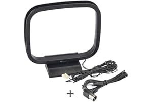 Bingfu Antenna AM Loop con 3-pin e Antenna FM Filo Interni con Maschio F per Amplificata Sintonizzatore FM AM HiFi Ricevitore Stereo Casa