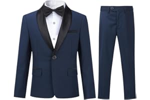 Sliktaa garçons Costume Deux pièces Châle Revers Un Bouton Robe de Banquet de Mariage Gentleman élégant et Confortable