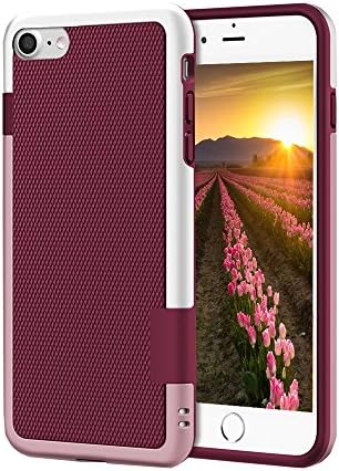 iPhone 7 Case, WEPUSEN Hybrid Flexible Durable [Extra Front Raised Lip] Shock-Absorption Bumper and Anti-Scratch Protective Case Slim Shockproof Soft TPU &amp; Rugged PC Cover for Apple iPhone 7 (4.7 Inch) (Wine Red)