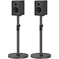 Upgraded Universal Speaker Stands Pair with Height Adjustable Max to 37.5" Bookshelf Speaker Stands for Klipsch, Polk, Yamaha, Bose, Sony Satellite & Surround Sound Speaker Stand with Cable Management